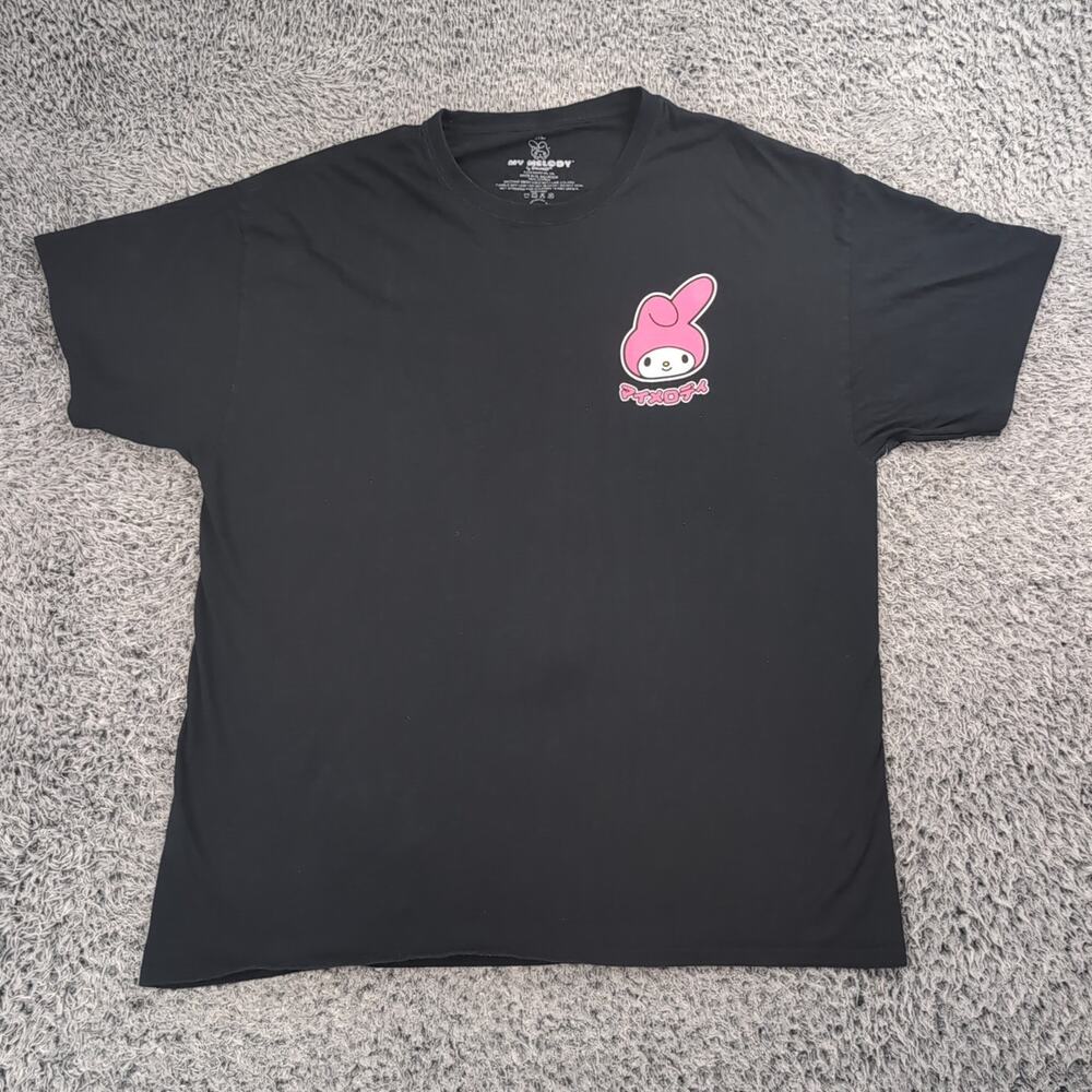 My Melody Sanrio Shirt Adult Extra Large Black Double Sided Graphic Tee Kawaii